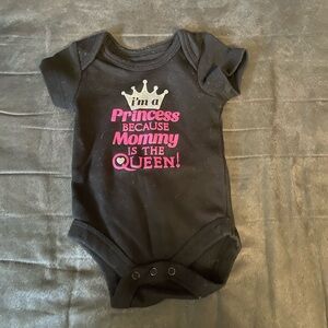 Wonder Nation Black and Pink Bodysuit with Crown Design